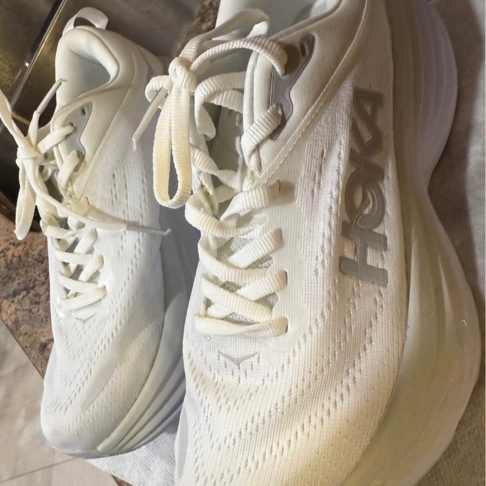 Hoka White Athletic Sneakers - Picture 2 of 8